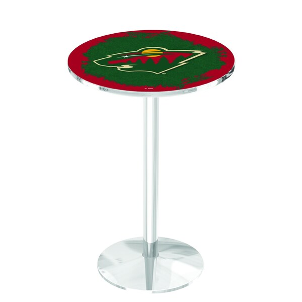 42" Chrome Minnesota Wild Pub Table